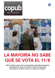 LA MAYORÍA NO SABE QUÉ SE VOTA EL 11/8