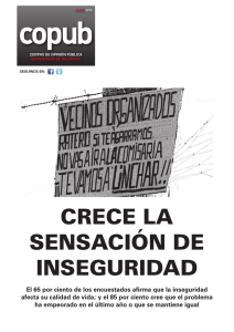 CRECE LA SENSACIÓN DE INSEGURIDAD