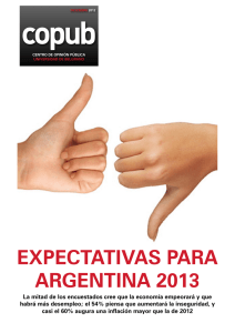 EXPECTATIVAS PARA ARGENTINA 2013