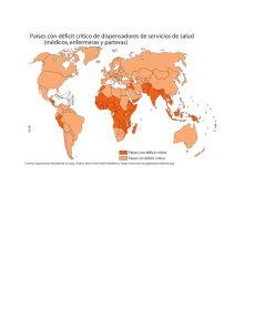 Figura 3 Países con déficit crítico de dispensadores de servicios de salud (médicos, enfermeras y parteras) pdf, 249kb