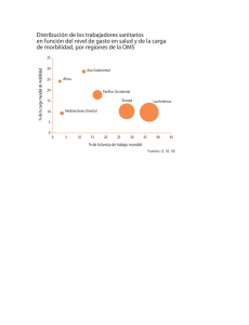 Distribución de los trabajadores sanitarios en función del nivel de gasto en salud y de la carga de morbilidad, por regiones de la OMS pdf, 167kb