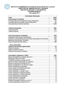 Informe Mensual de la Sección de Archivos y Documentos Marzo 2014