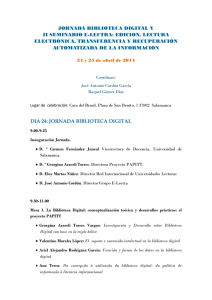 JORNADA BIBLIOTECA DIGITAL Y II SEMINARIO E-LECTRA: EDICION, LECTURA