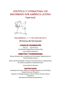20 horas de formación POLÍTICA Y LITERATURA: UN RECORRIDO POR AMÉRICA LATINA (1959-2014)