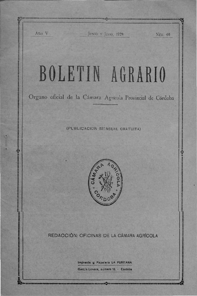 Bol Agrario 1929 40 Pdf