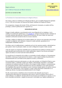 Ley 1/95 de Protección del Medio Ambiente de la Región de Murcia