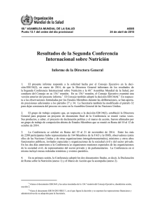 Resultados de la Segunda Conferencia Internacional sobre Nutrición