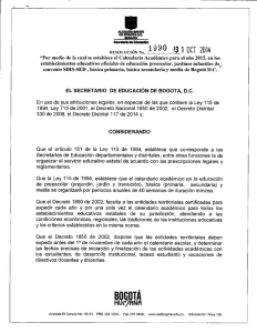  Descargar RESOLUCIÓN 1990 DE 2014 - CALENDARIO ACADÉMICO PARA 2015