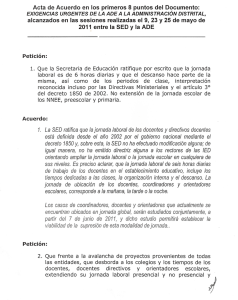 Ver Acta de Acuerdos y un desacuerdo SED - ADE en formato PDF.