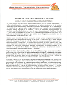 Ver Declaración de la ADE sobre las elecciones del 30 de octubre
