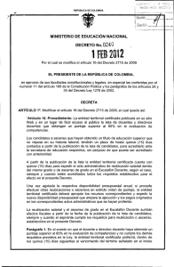 Descargar Decreto 0240 febrero 2012 en formato PDF.