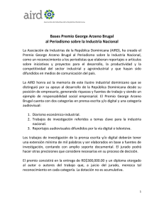 Bases Premio George Arzeno Brugal al Periodismo sobre la Industria Nacional