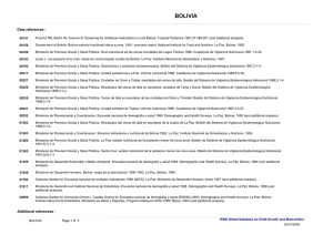 BOLIVIA Data references :
