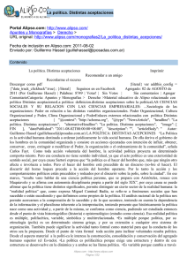 La política. Distintas aceptaciones Portal Alipso.com:  Apuntes y Monografías