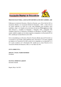 PROCESO ELECTORAL ASOCIACIÓN DISTRITAL DE EDUCADORES, ADE