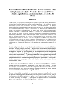 Recomendación del Comité Científico de Asesoramiento sobre