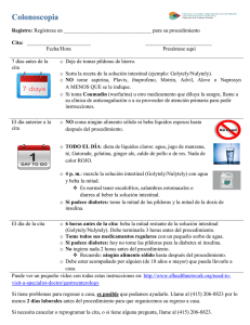 Colonoscopy Instructions Spanish