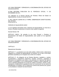 Ley para Prevenir y Erradicar la Discriminación del Estado de Aguascalientes