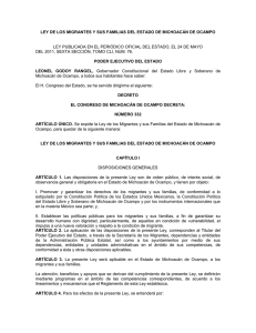 Ley de los Migrantes y sus Familias del Estado de Michoacán