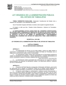 Ley Orgánica de la Administración Pública del Estado de Tamaulipas