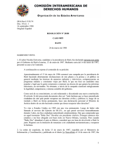 Resolución Nº 20/88, 24 de marzo de 1988 (Expulsión de Nicolás Estiverne de Haití)