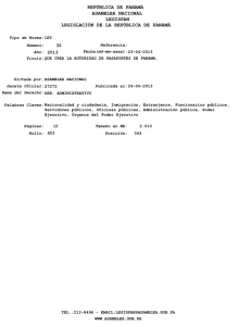 Única entidad competente del Estado para emitir, regular y reglamentar el uso del pasaporte en la República de Panamá