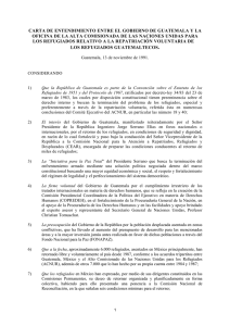 Carta de entendimiento entre el gobierno de Guatemala y el ACNUR relativo a la repatriación voluntaria de los refugiados guatemaltecos (1991)