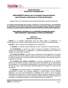 REGLAMENTO Interno de la Comisión Intersecretarial  PODER EJECUTIVO