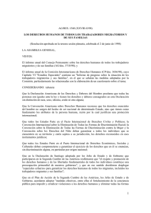 Resolución sobre Derechos de Todos los Trabajadores Migratorios y sus Familiares 02/06/1998