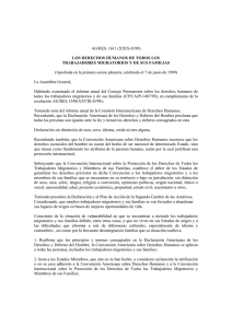 Resolución sobre Derechos de Todos los Trabajadores Migratorios y sus Familiares 07/06/1999
