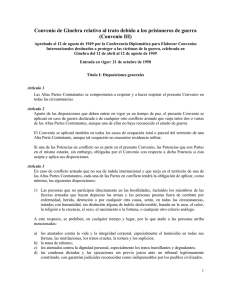 Convenio de Ginebra relativo al trato debido a los prisioneros de guerra, "Convenio III" (1949)