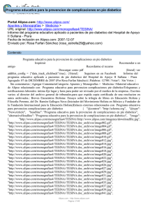 Programa educativa para la prevencion de complicaciones en pie diabetico