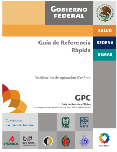 GPC Guía de Referencia Rápida Realización de operación Cesárea