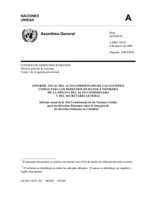 [ [Annual report on Human rights situation in Colombia, March 2009, Office of the United Nations High Commissioner for Human Rights for Colombia.
