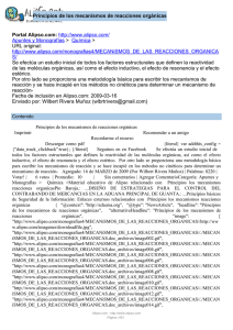 Principios de los mecanismos de reacciones orgánicas Portal Alipso.com:  Apuntes y Monografías