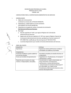 MUNICIPALIDAD PROVINCIAL DE HUARAL PROCECO CAS N° II 2015 CODIGO: 109