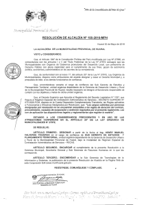 RESOLUCIÓN DE ALCALDÍA Nº 155-2016-MPH áef y