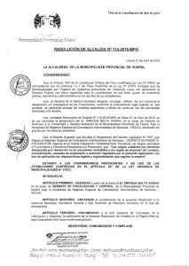 RESOLUCIÓN DE ALCALDÍA Nº 114-2016-MPH