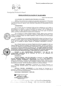 RESOLUCIÓN DE ALCALDÍA Nº 104-2016-MPH Jiño áe fa Consoliáación áe[ :M.ar qrau&#34;