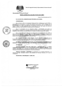5Wunicipaliáaá Provincia[ áe uara[ RESOLUCIÓN DE ALCALDÍA N° 0515-2012-MPH áe
