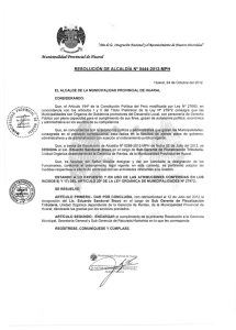 RESOLUCIÓN  DE  ALCALDÍA N° 0444-2012-MPH y :Munici:pafufaá Cl'rovincia{ áe Jfuara{