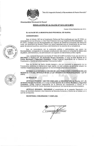 RESOLUCIÓN  DE  ALCALDÍA N° 0414-2012-MPH áe }Iñc áe Integración Naciona{