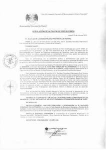 :Municipafiáaá iProvincia( de Huarai RESOLUCiÓN DE ALCALDíA N° 0293-2012-MPH