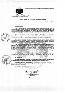 RESOLUCIÓN DE ALCALDÍA N° 0262-2012-MPH