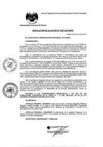 RESOLUCIÓN  DE  ALCALDÍA N° 0251-2012-MPH áe Ca áe Integraciim !Nacional