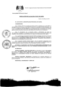 9rlunicipa(iáad Prooinciat de Huarai RESOLUCiÓN DE ALCALDíA N° 0237-2012-MPH y ei