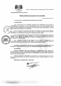 Provincia{ RESOLUCIÓN  DE N°  0172-2012-MPH ALCALDÍA