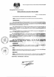 RESOLUCIÓN  DE  ALCALDÍA N° 092-2012-MPH áe CDivemáad&#34; !Municipa[U{atf Provincia[ áe '}{