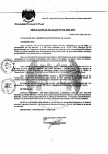 RESOLUCIÓN  DE  ALCALDÍA N° 070-2012-MPH