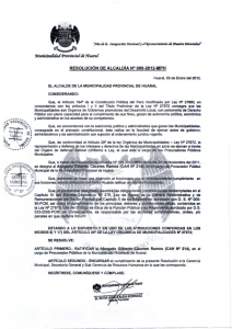 RESOLUCIÓN  DE ALCALDÍA N° 009-2012-MPH y áe 20